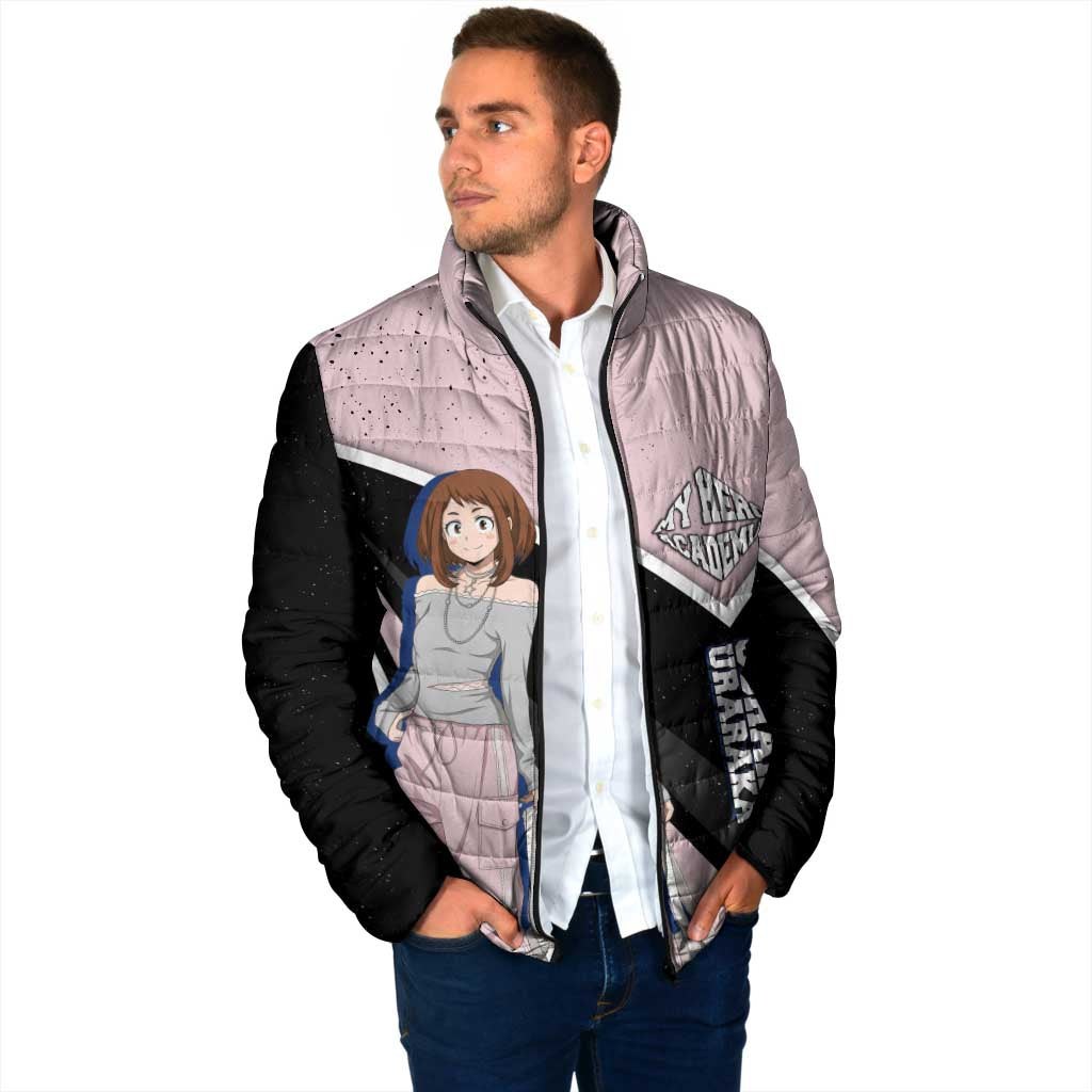 Ochako Uraraka My Hero Academia Padded Jacket Anime Grunge Splatter Graphic Style