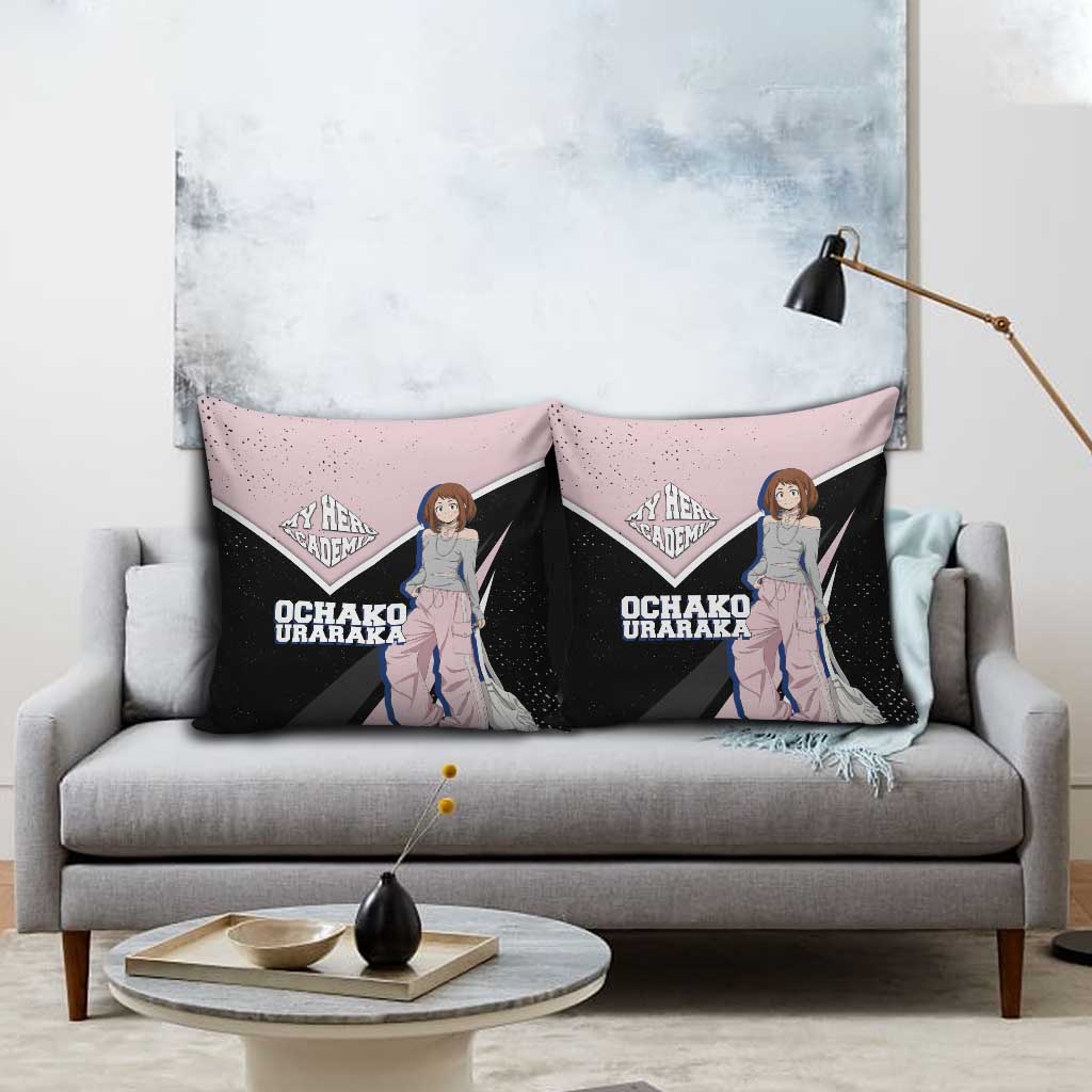 Ochako Uraraka My Hero Academia Pillow Cover Anime Grunge Splatter Graphic Style