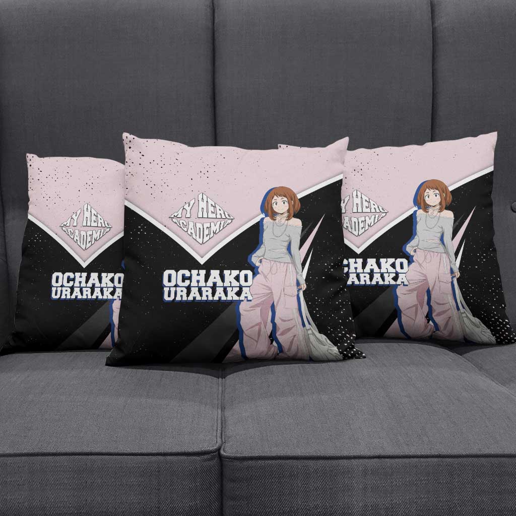 Ochako Uraraka My Hero Academia Pillow Cover Anime Grunge Splatter Graphic Style