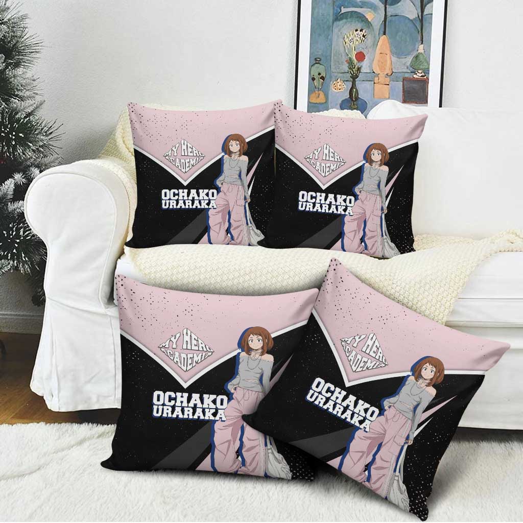 Ochako Uraraka My Hero Academia Pillow Cover Anime Grunge Splatter Graphic Style