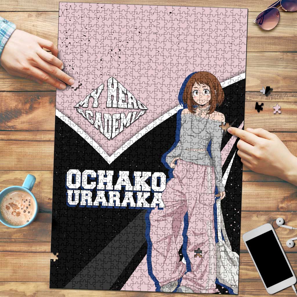 Ochako Uraraka My Hero Academia Puzzle Anime Grunge Splatter Graphic Style