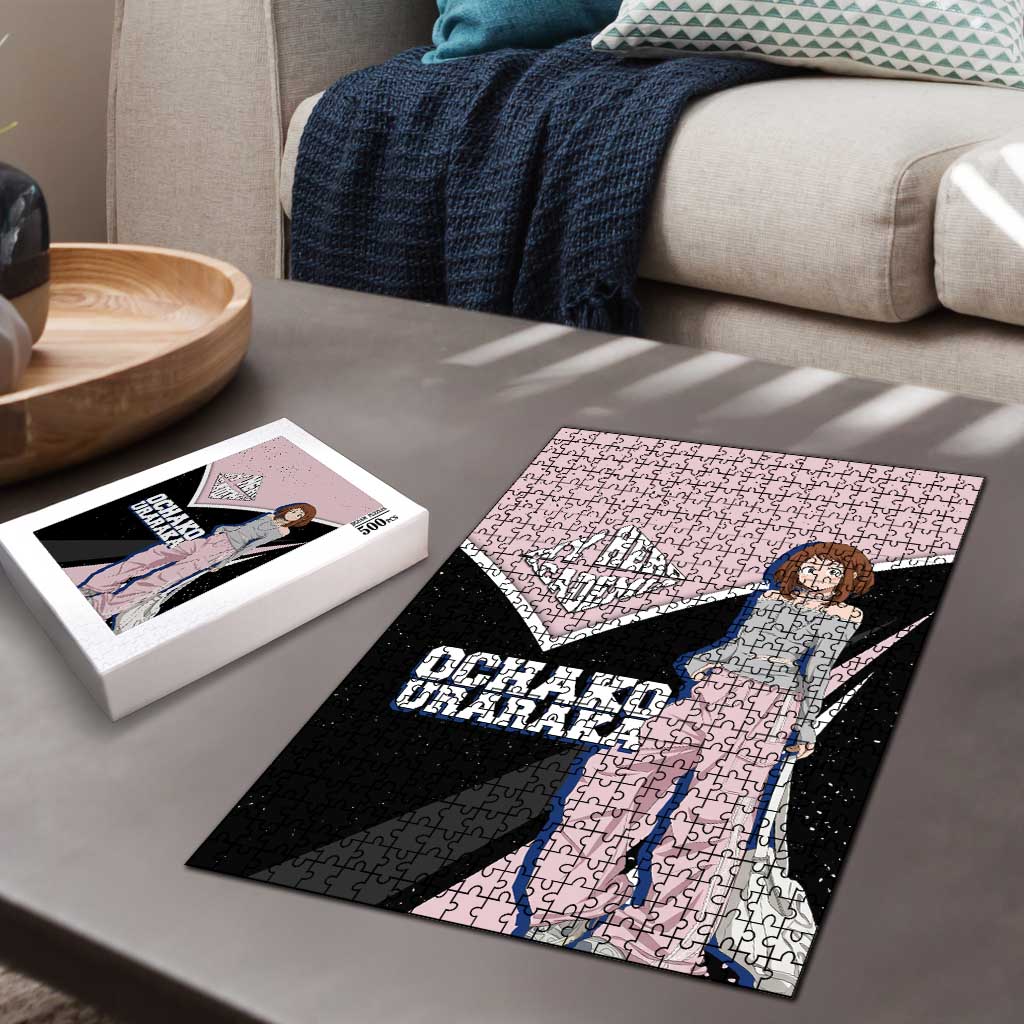Ochako Uraraka My Hero Academia Puzzle Anime Grunge Splatter Graphic Style