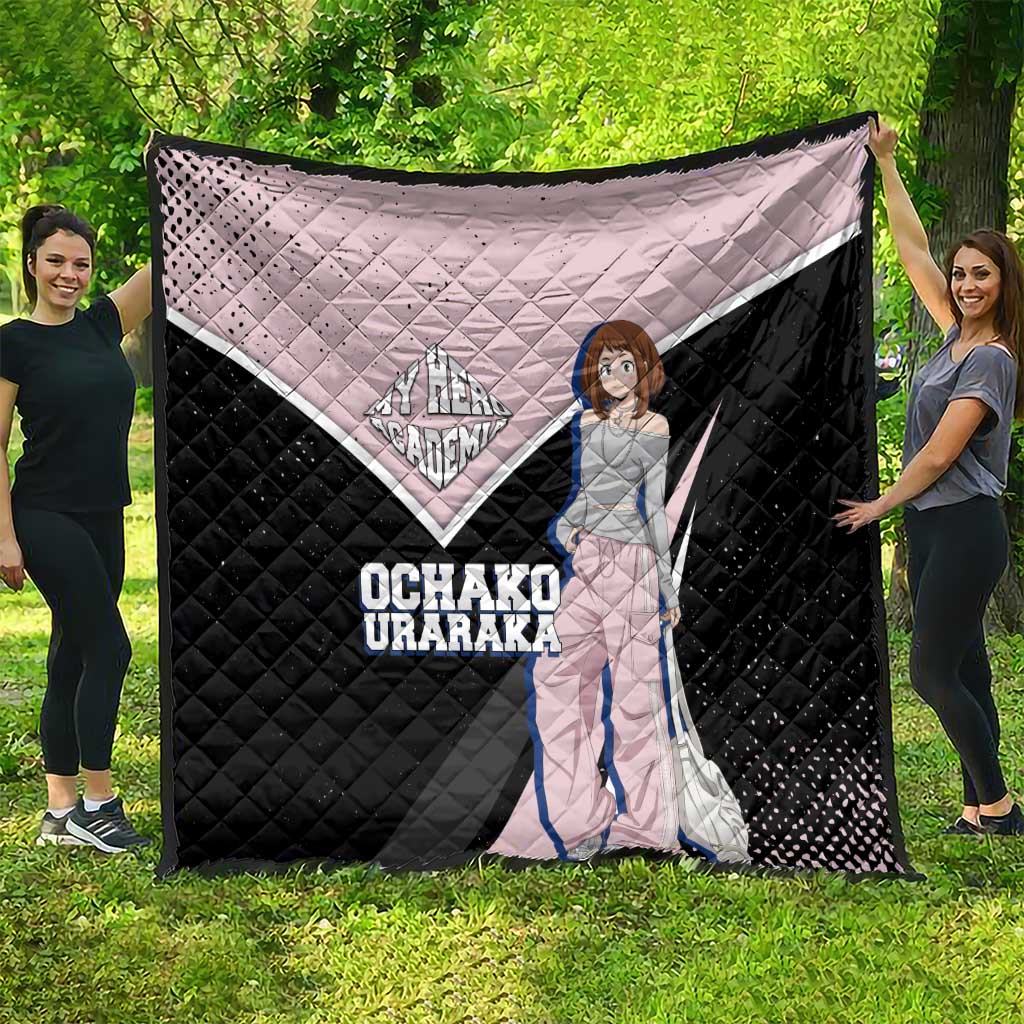 Ochako Uraraka My Hero Academia Quilt Anime Grunge Splatter Graphic Style