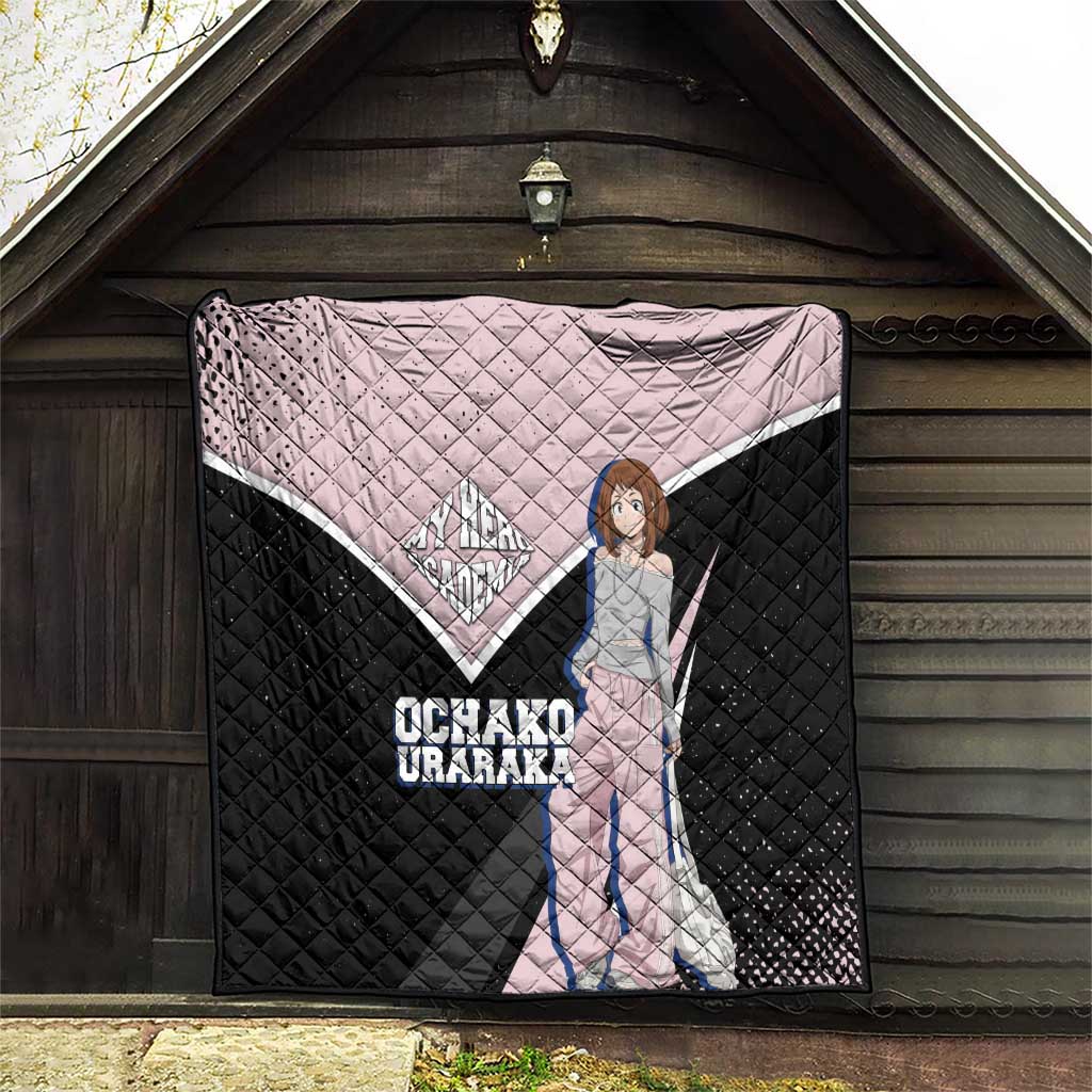 Ochako Uraraka My Hero Academia Quilt Anime Grunge Splatter Graphic Style