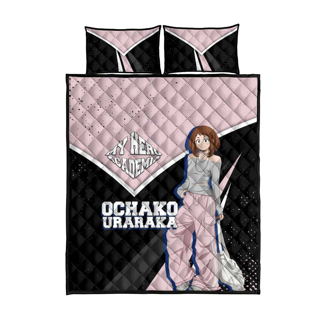 Ochako Uraraka My Hero Academia Quilt Bed Set Anime Grunge Splatter Graphic Style