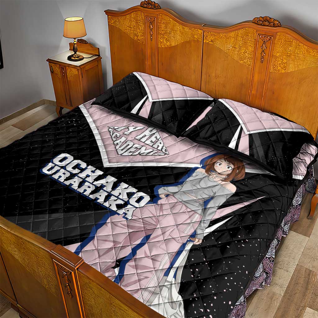 Ochako Uraraka My Hero Academia Quilt Bed Set Anime Grunge Splatter Graphic Style