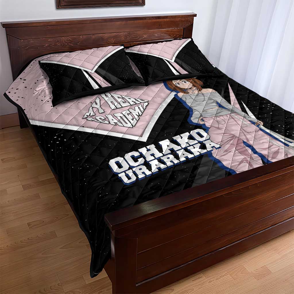 Ochako Uraraka My Hero Academia Quilt Bed Set Anime Grunge Splatter Graphic Style