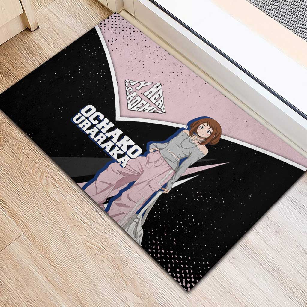 Ochako Uraraka My Hero Academia Rubber Doormat Anime Grunge Splatter Graphic Style