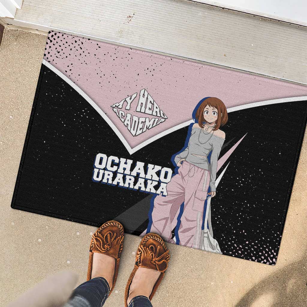 Ochako Uraraka My Hero Academia Rubber Doormat Anime Grunge Splatter Graphic Style