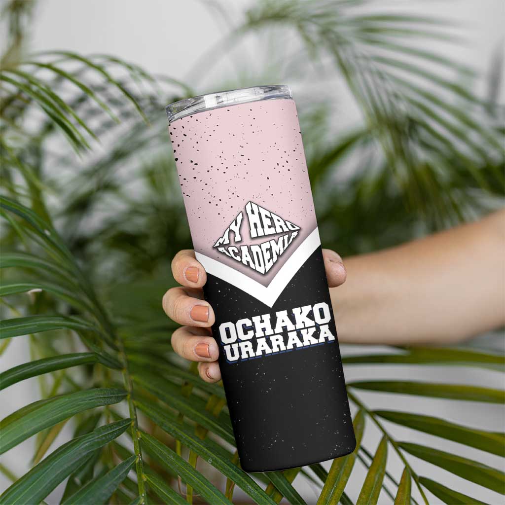 Ochako Uraraka My Hero Academia Skinny Tumbler Anime Grunge Splatter Graphic Style