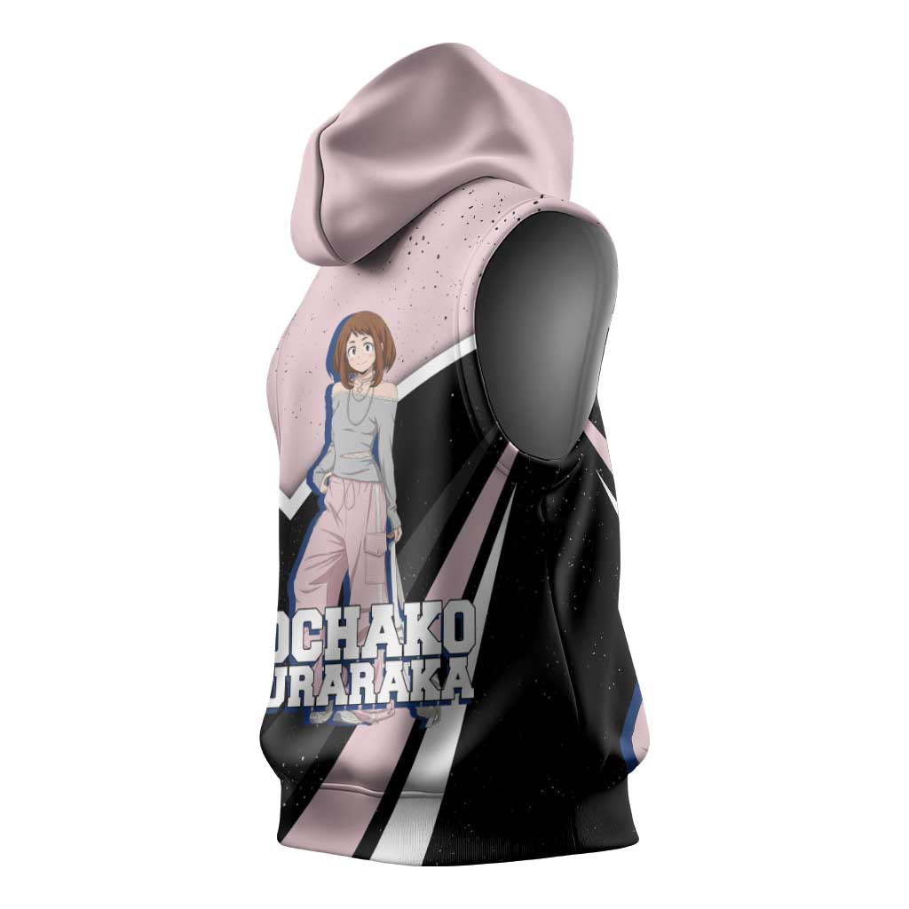 Ochako Uraraka My Hero Academia Sleeveless Hoodie Anime Grunge Splatter Graphic Style