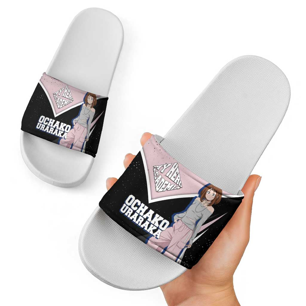 Ochako Uraraka My Hero Academia Slide Sandals Anime Grunge Splatter Graphic Style