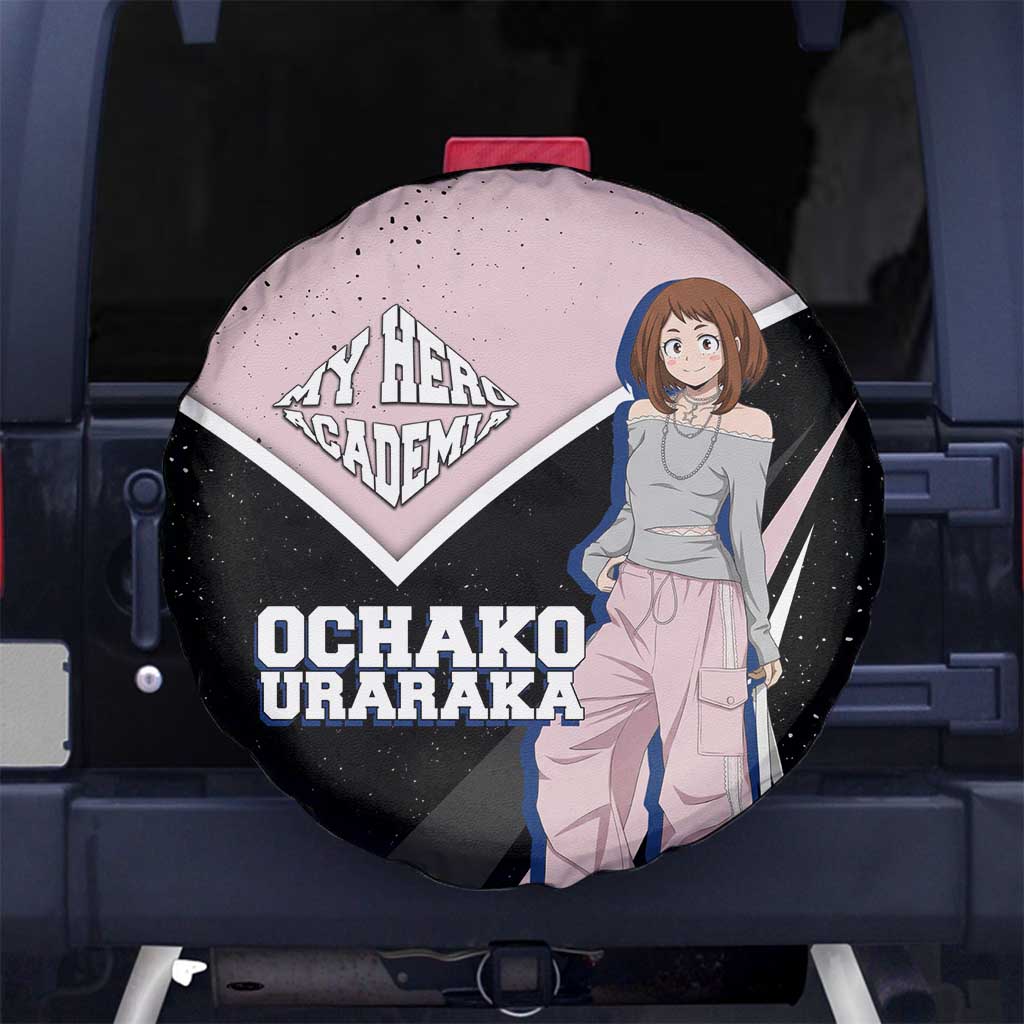 Ochako Uraraka My Hero Academia Spare Tire Cover Anime Grunge Splatter Graphic Style
