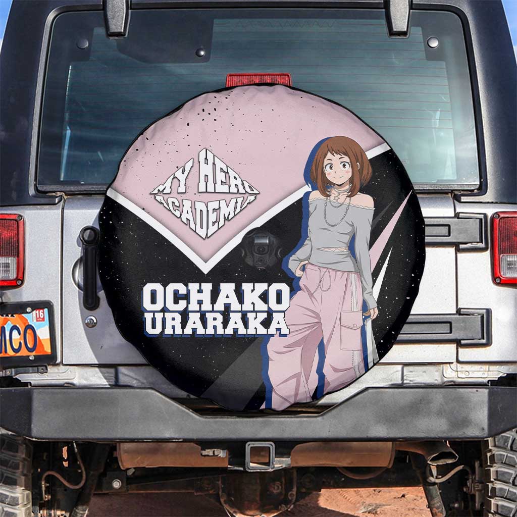 Ochako Uraraka My Hero Academia Spare Tire Cover Anime Grunge Splatter Graphic Style