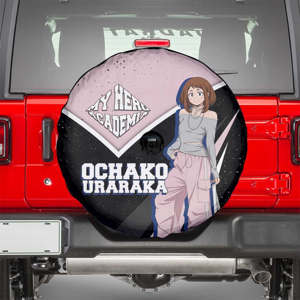 Ochako Uraraka My Hero Academia Spare Tire Cover Anime Grunge Splatter Graphic Style