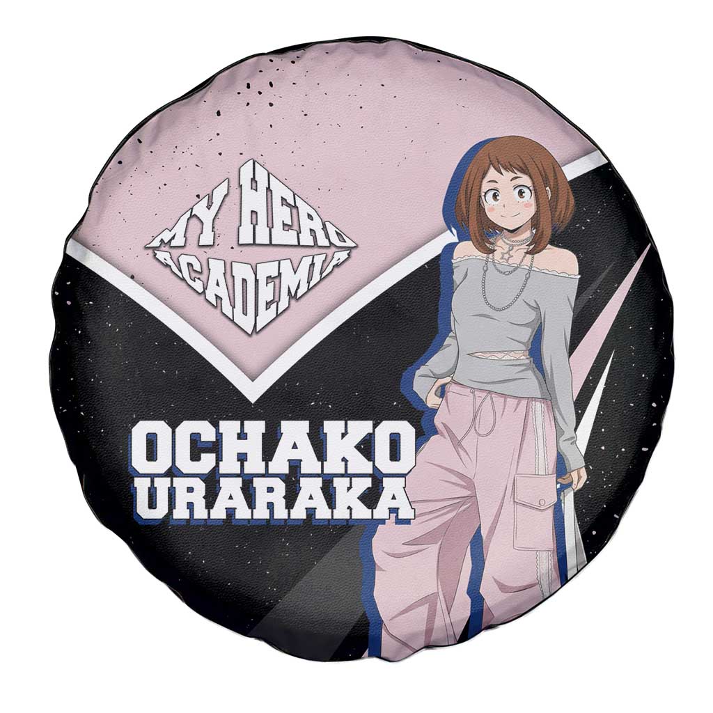 Ochako Uraraka My Hero Academia Spare Tire Cover Anime Grunge Splatter Graphic Style