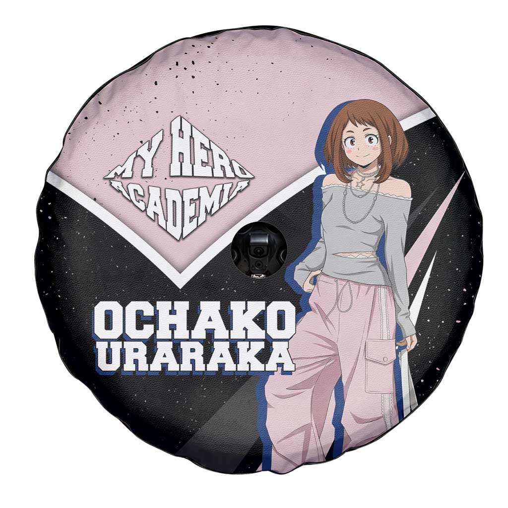 Ochako Uraraka My Hero Academia Spare Tire Cover Anime Grunge Splatter Graphic Style