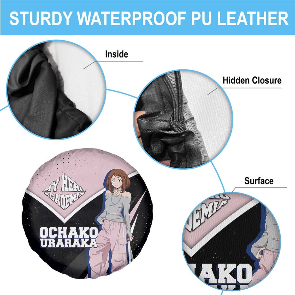 Ochako Uraraka My Hero Academia Spare Tire Cover Anime Grunge Splatter Graphic Style