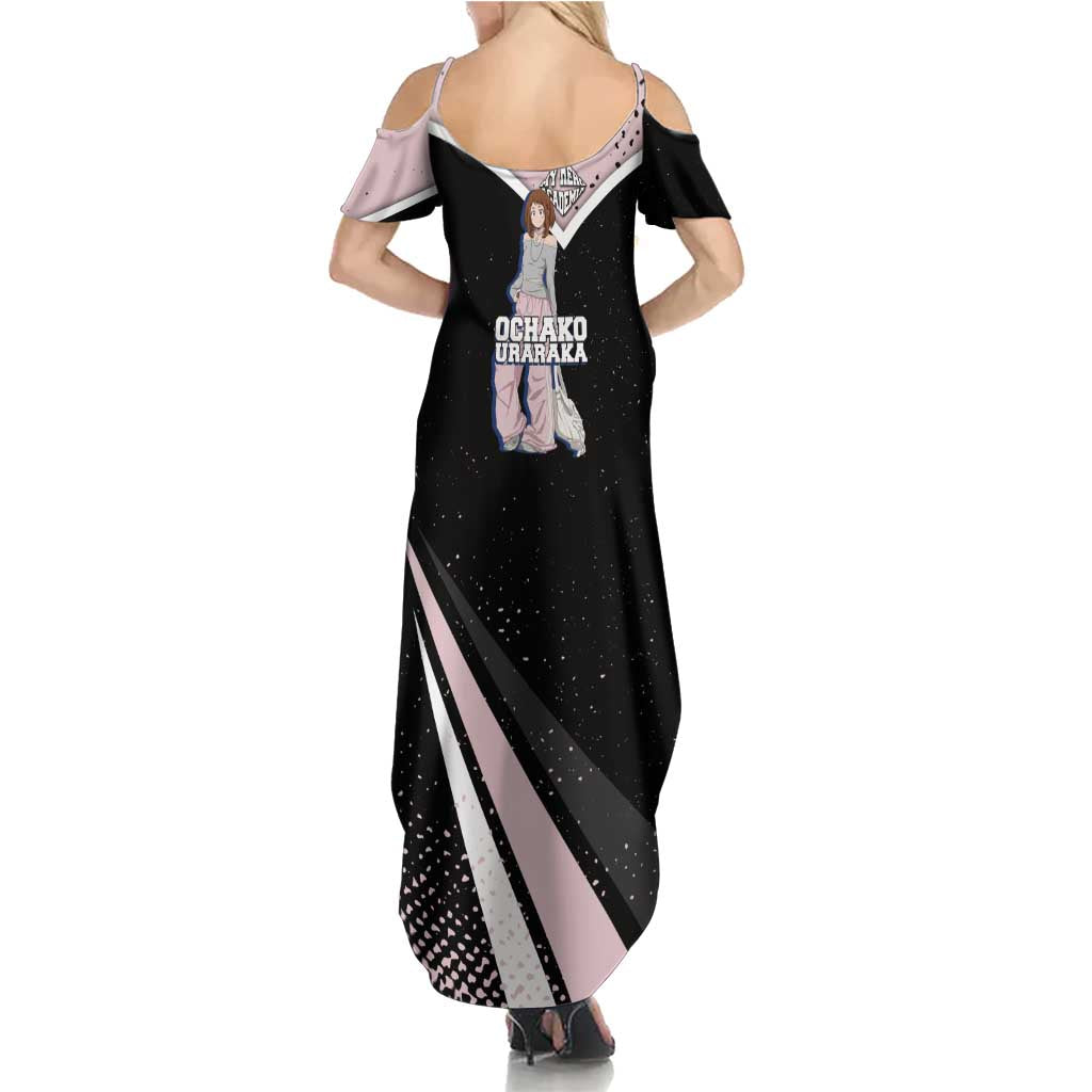 Ochako Uraraka My Hero Academia Summer Maxi Dress Anime Grunge Splatter Graphic Style
