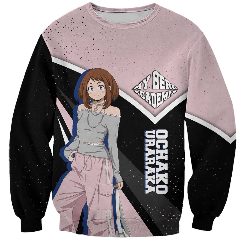 Ochako Uraraka My Hero Academia Sweatshirt Anime Grunge Splatter Graphic Style
