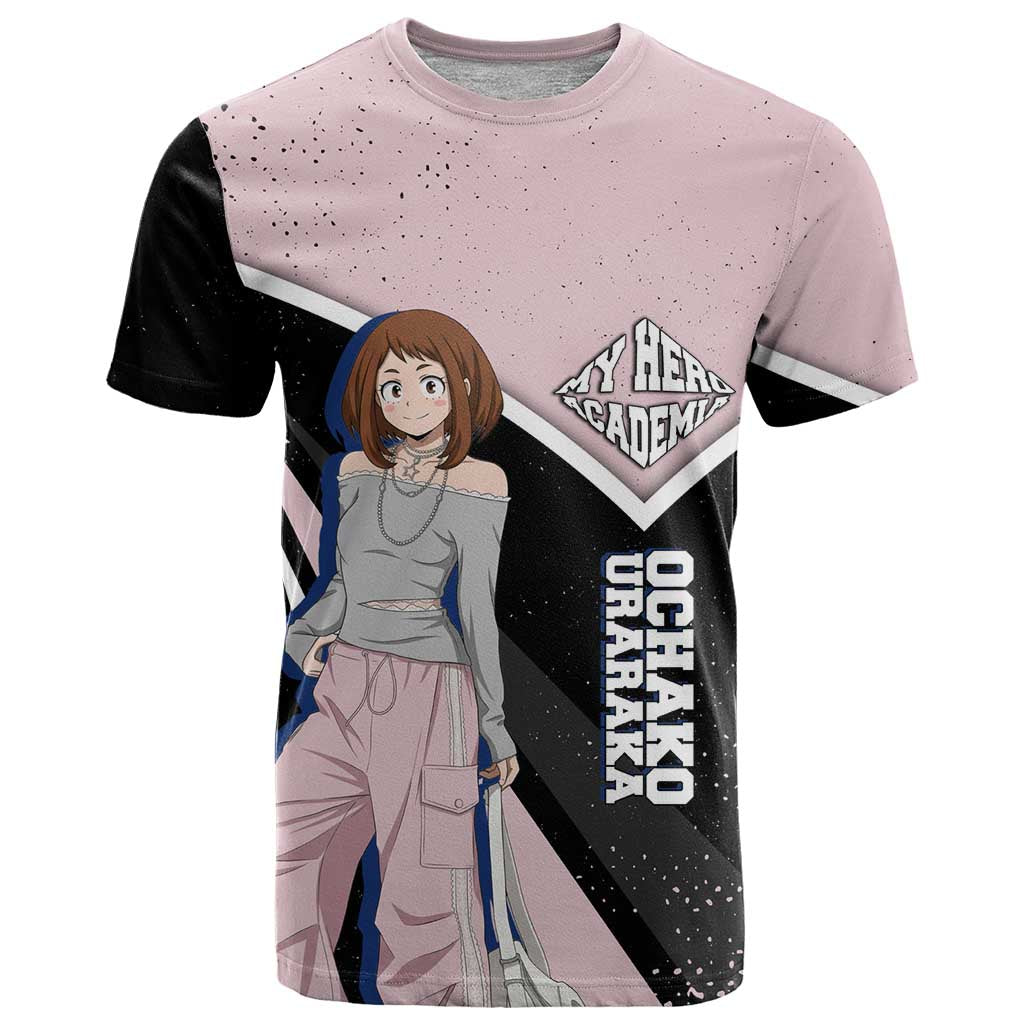 Ochako Uraraka My Hero Academia T Shirt Anime Grunge Splatter Graphic Style