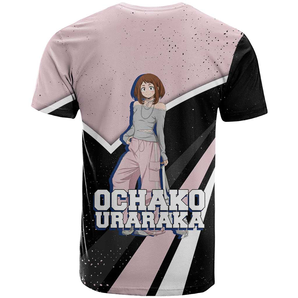 Ochako Uraraka My Hero Academia T Shirt Anime Grunge Splatter Graphic Style