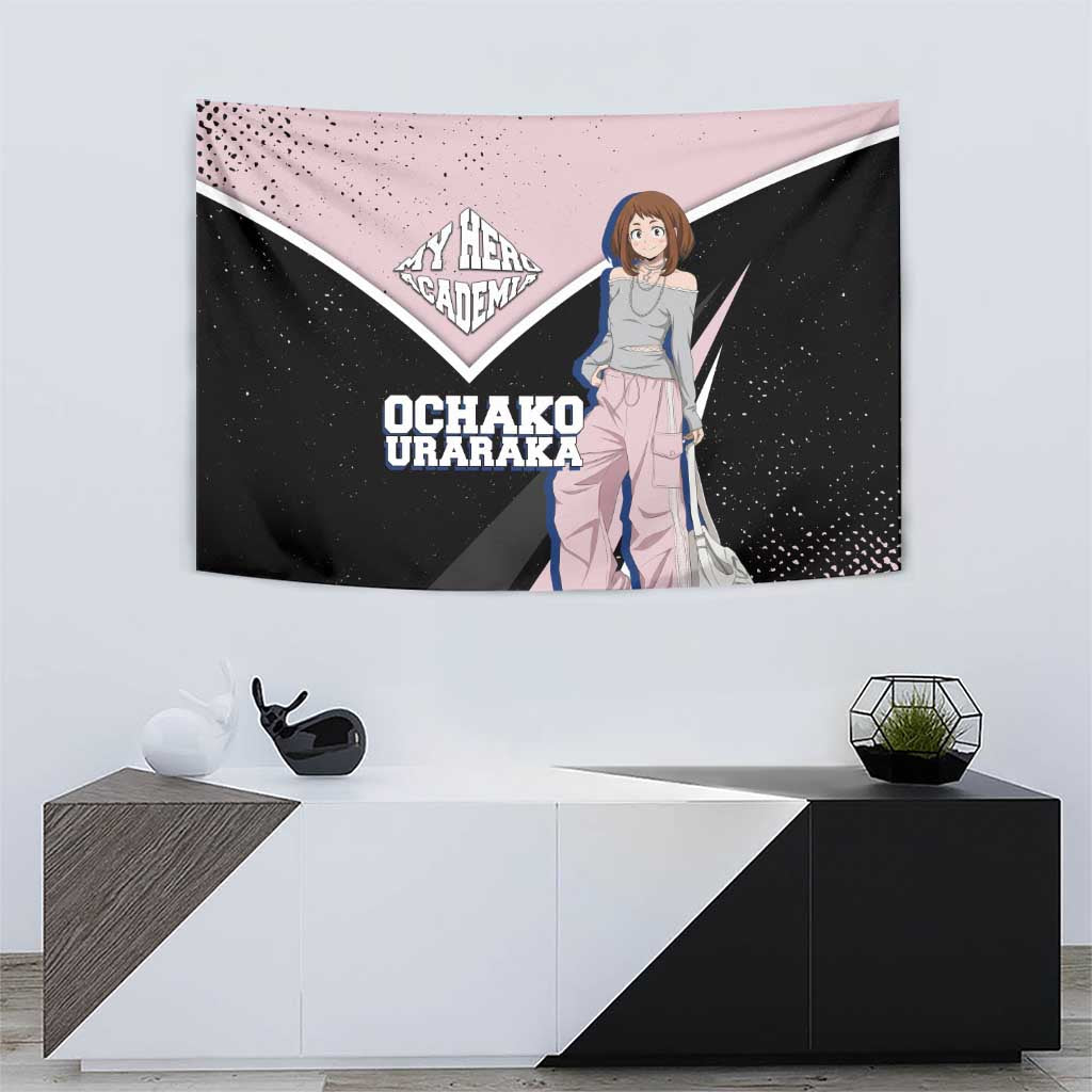 Ochako Uraraka My Hero Academia Tapestry Anime Grunge Splatter Graphic Style