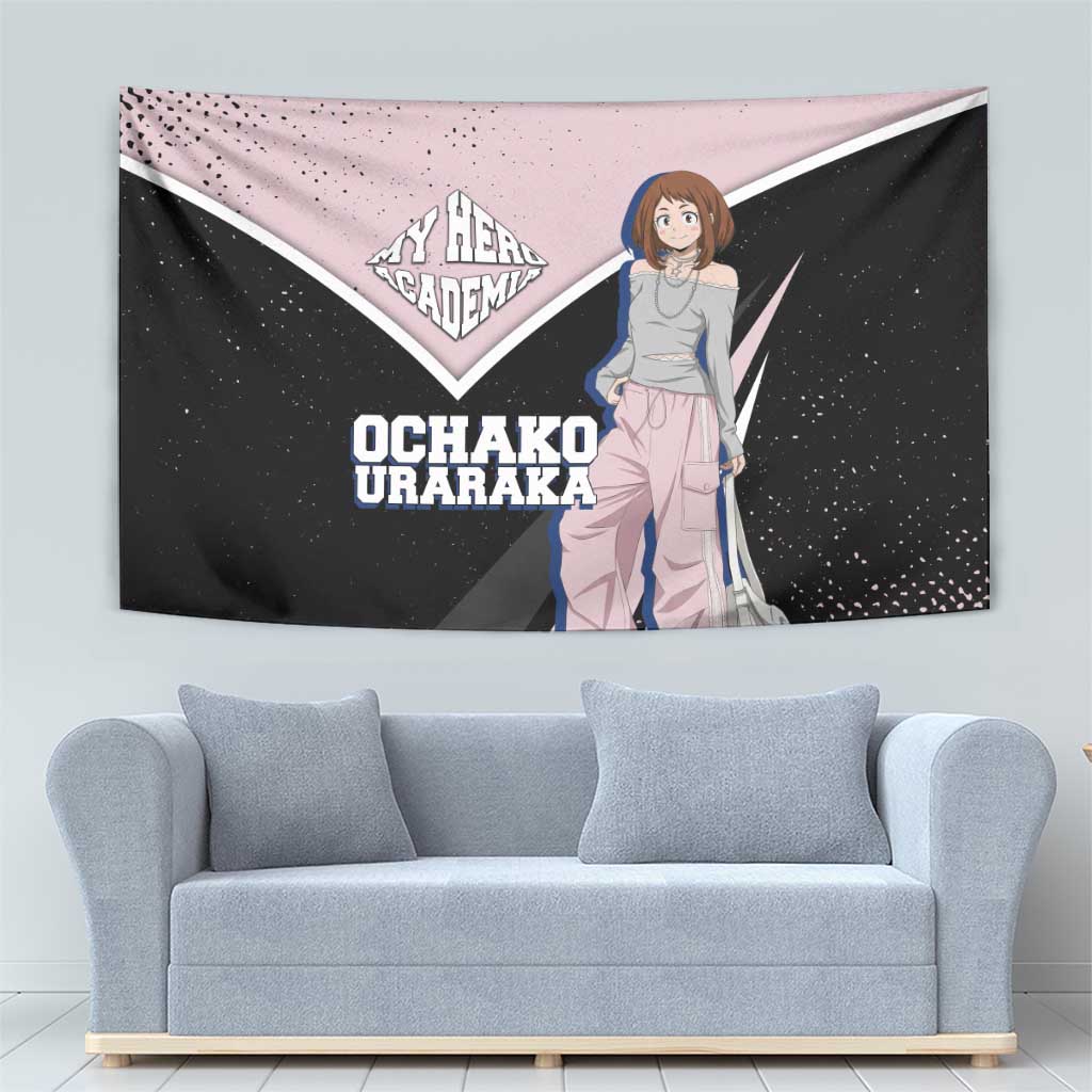 Ochako Uraraka My Hero Academia Tapestry Anime Grunge Splatter Graphic Style
