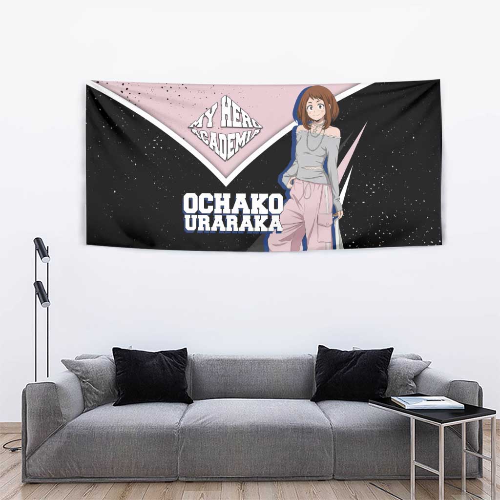 Ochako Uraraka My Hero Academia Tapestry Anime Grunge Splatter Graphic Style