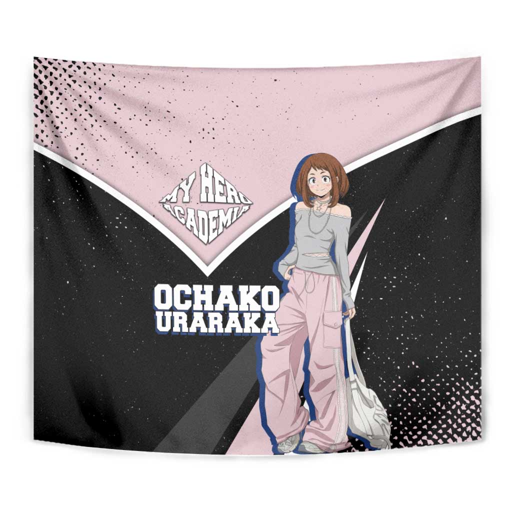 Ochako Uraraka My Hero Academia Tapestry Anime Grunge Splatter Graphic Style