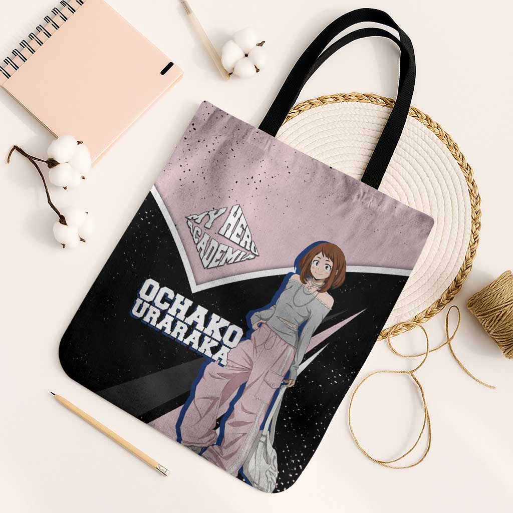 Ochako Uraraka My Hero Academia Tote Bag Anime Grunge Splatter Graphic Style