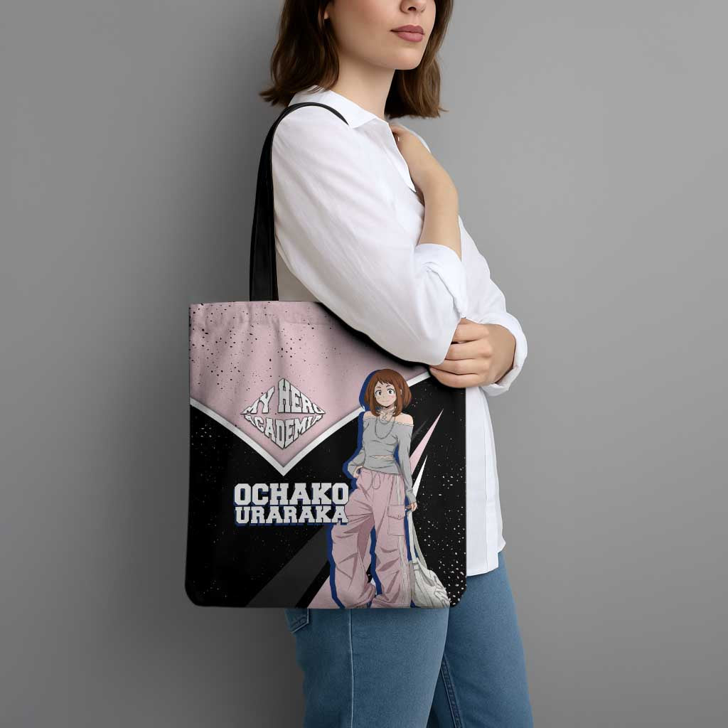 Ochako Uraraka My Hero Academia Tote Bag Anime Grunge Splatter Graphic Style