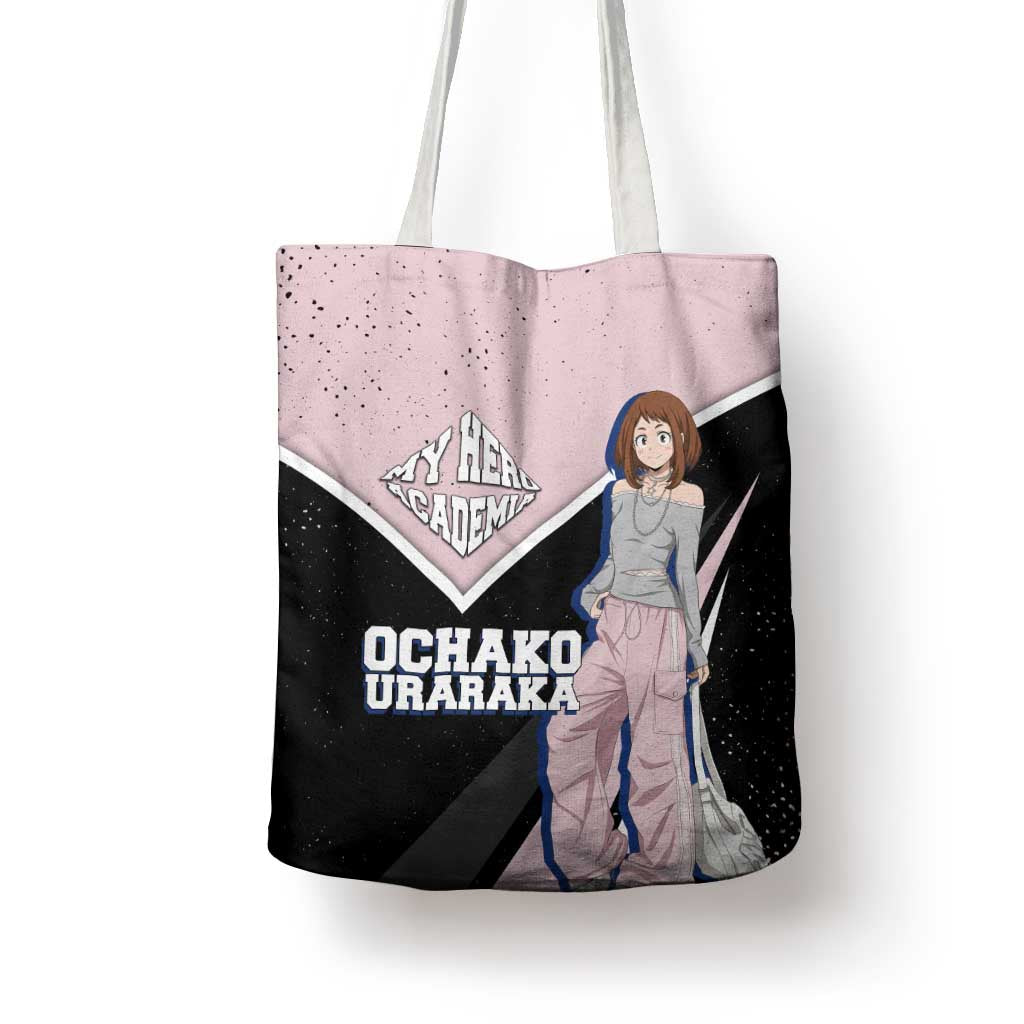 Ochako Uraraka My Hero Academia Tote Bag Anime Grunge Splatter Graphic Style