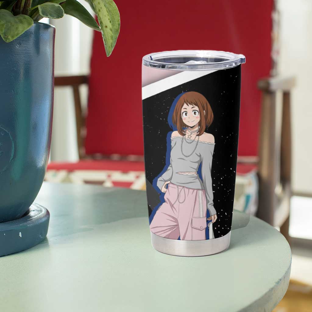 Ochako Uraraka My Hero Academia Tumbler Cup Anime Grunge Splatter Graphic Style