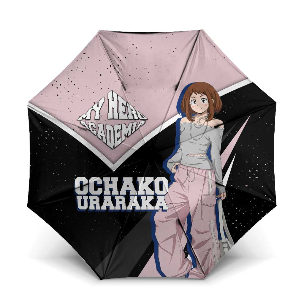 Ochako Uraraka My Hero Academia Umbrella Anime Grunge Splatter Graphic Style