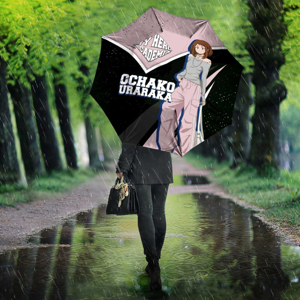 Ochako Uraraka My Hero Academia Umbrella Anime Grunge Splatter Graphic Style