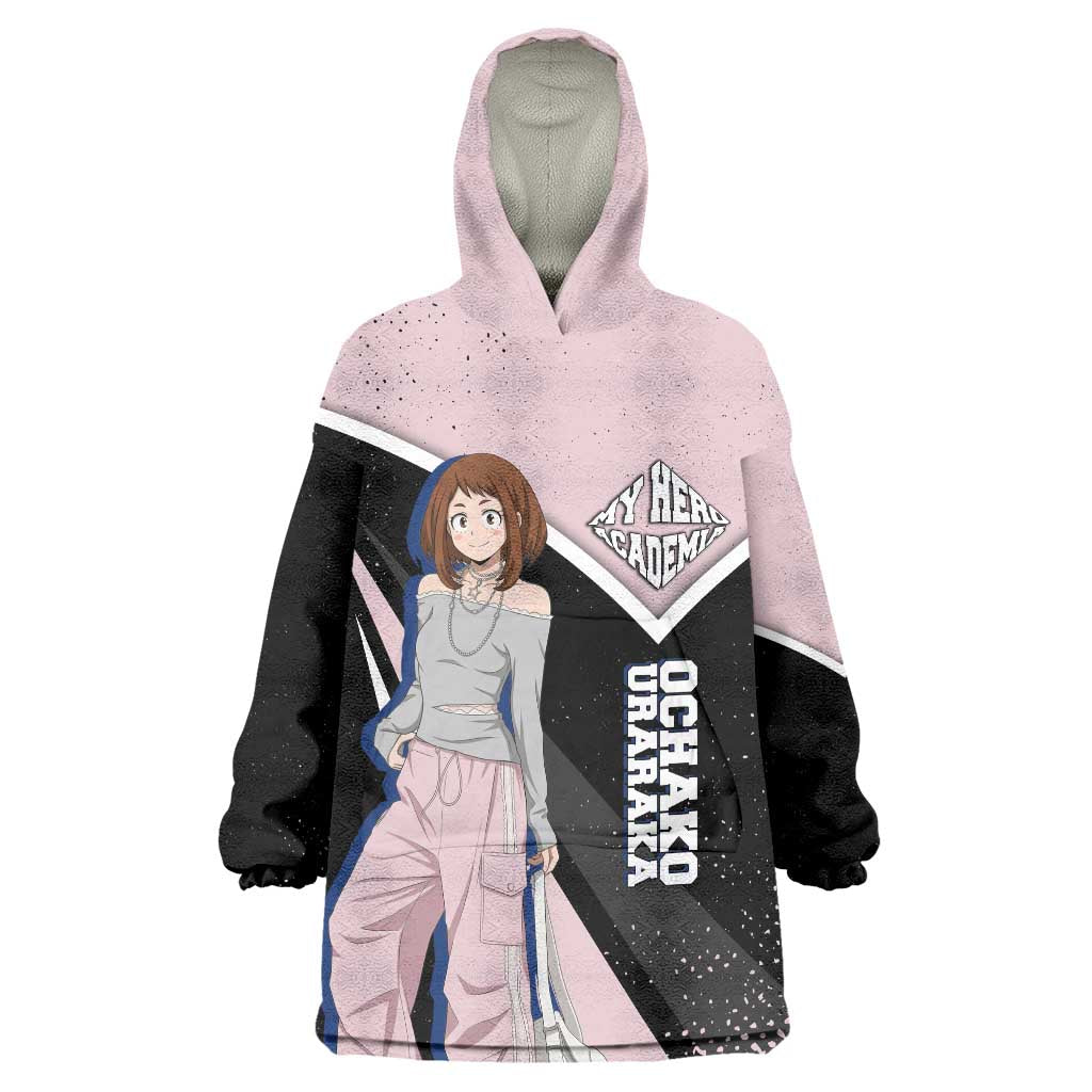Ochako Uraraka My Hero Academia Wearable Blanket Hoodie Anime Grunge Splatter Graphic Style