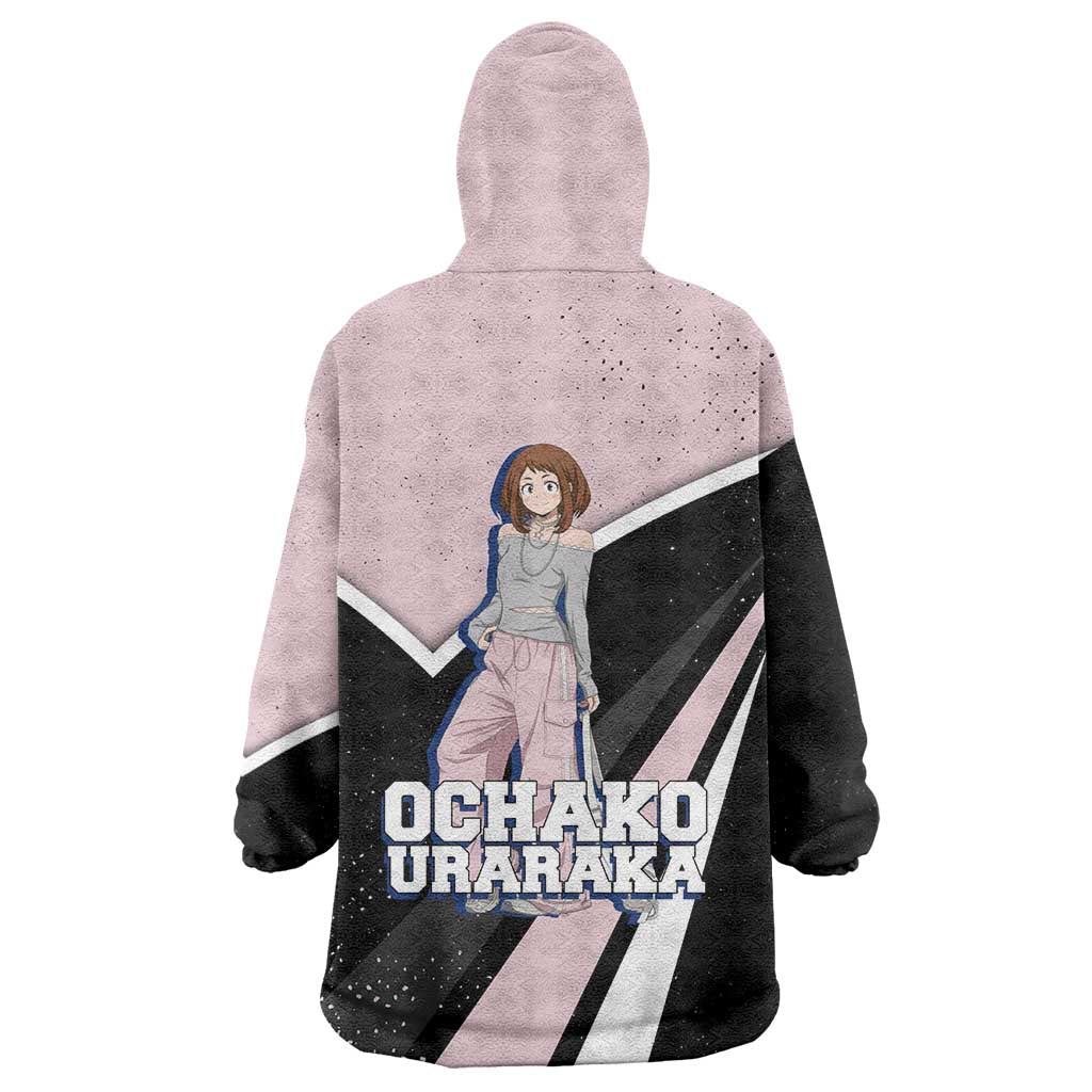 Ochako Uraraka My Hero Academia Wearable Blanket Hoodie Anime Grunge Splatter Graphic Style