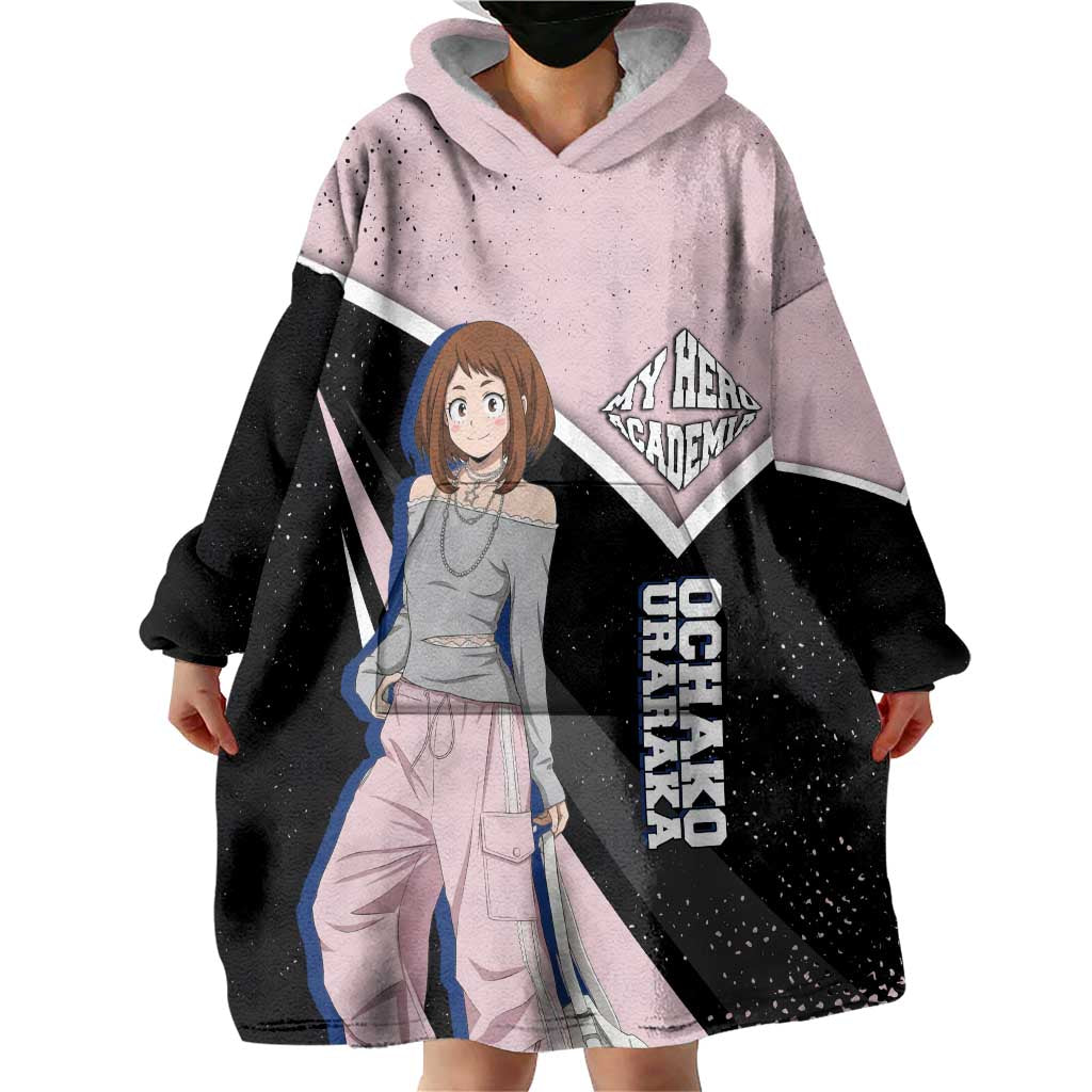 Ochako Uraraka My Hero Academia Wearable Blanket Hoodie Anime Grunge Splatter Graphic Style
