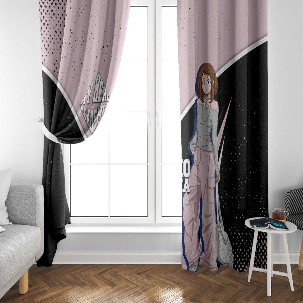 Ochako Uraraka My Hero Academia Window Curtain Anime Grunge Splatter Graphic Style