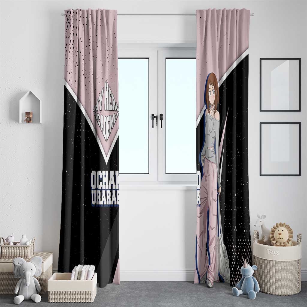 Ochako Uraraka My Hero Academia Window Curtain Anime Grunge Splatter Graphic Style
