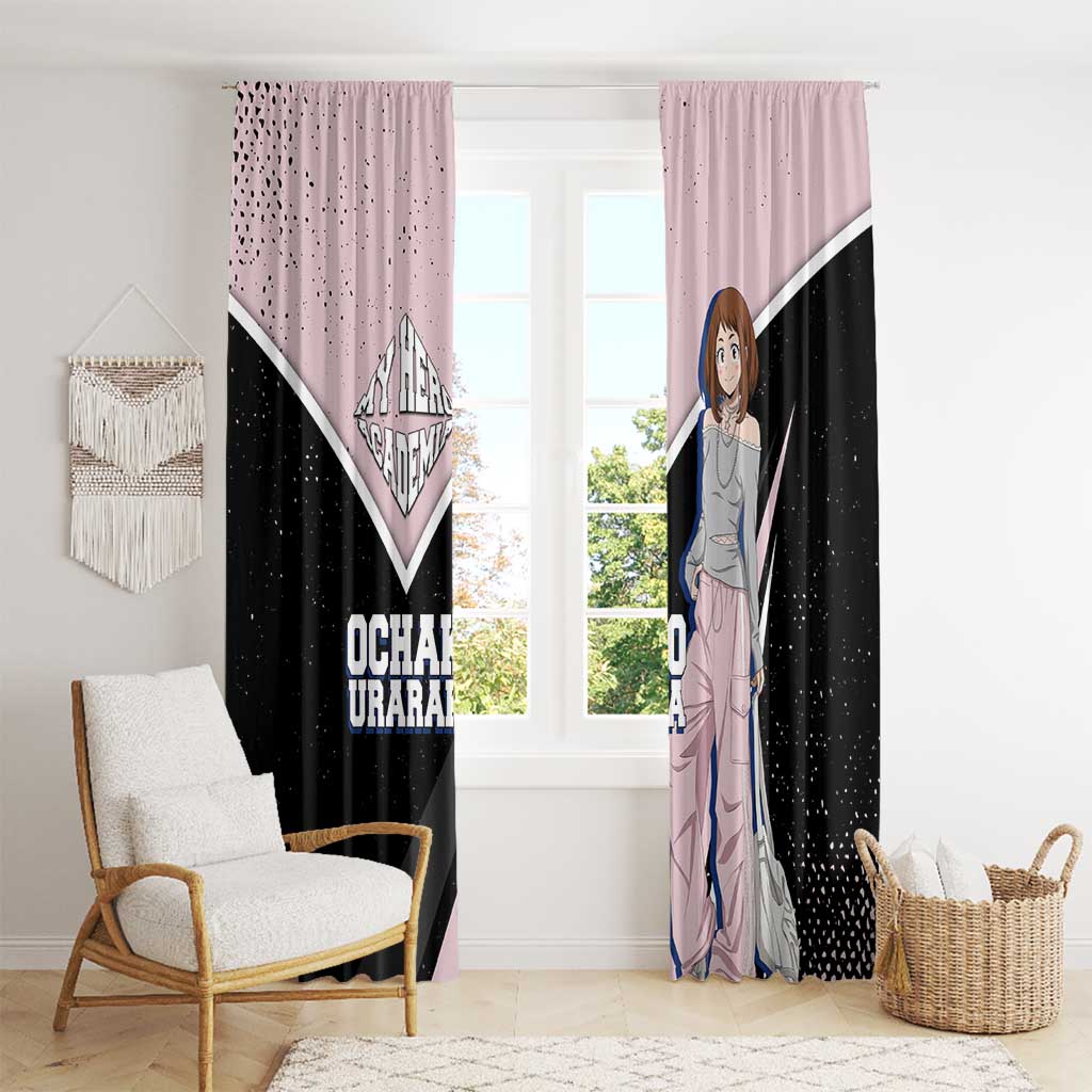 Ochako Uraraka My Hero Academia Window Curtain Anime Grunge Splatter Graphic Style