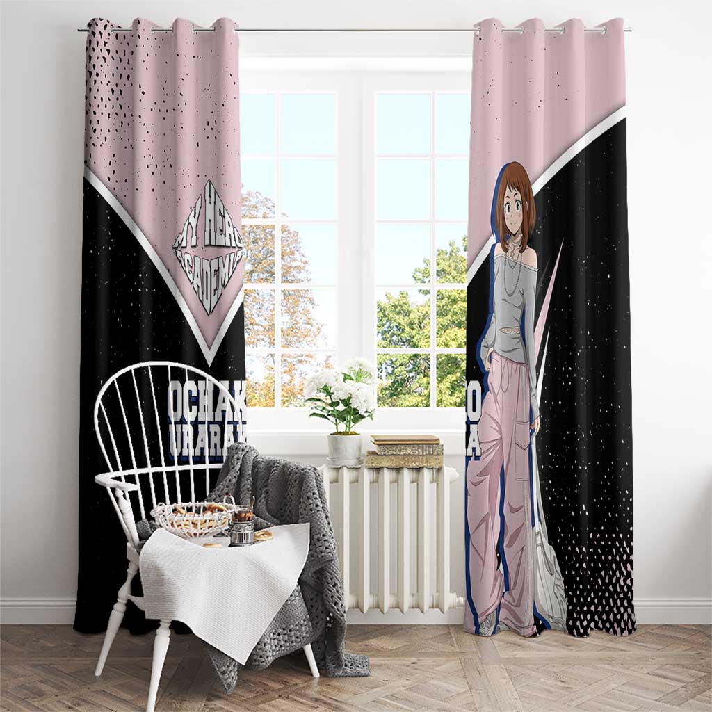 Ochako Uraraka My Hero Academia Window Curtain Anime Grunge Splatter Graphic Style