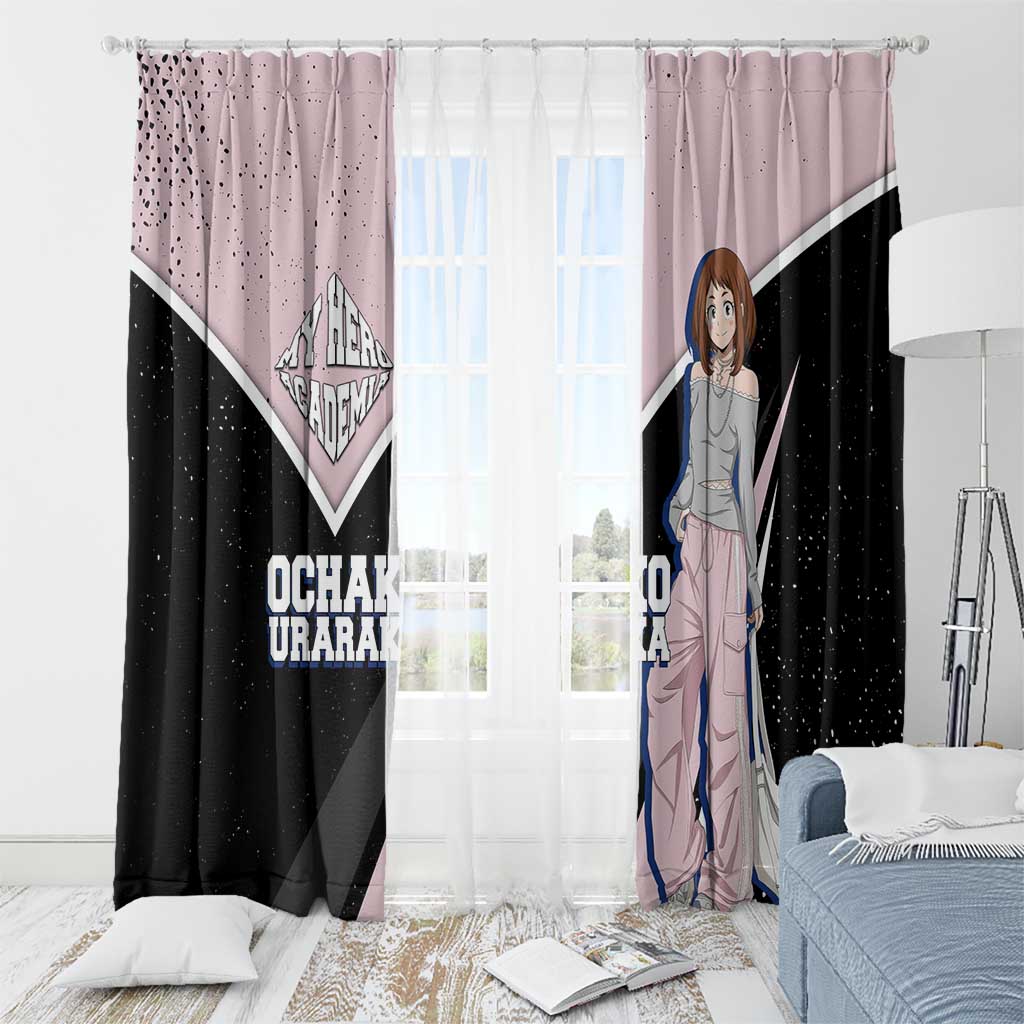 Ochako Uraraka My Hero Academia Window Curtain Anime Grunge Splatter Graphic Style