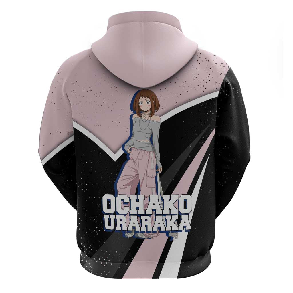 Ochako Uraraka My Hero Academia Zip Hoodie Anime Grunge Splatter Graphic Style