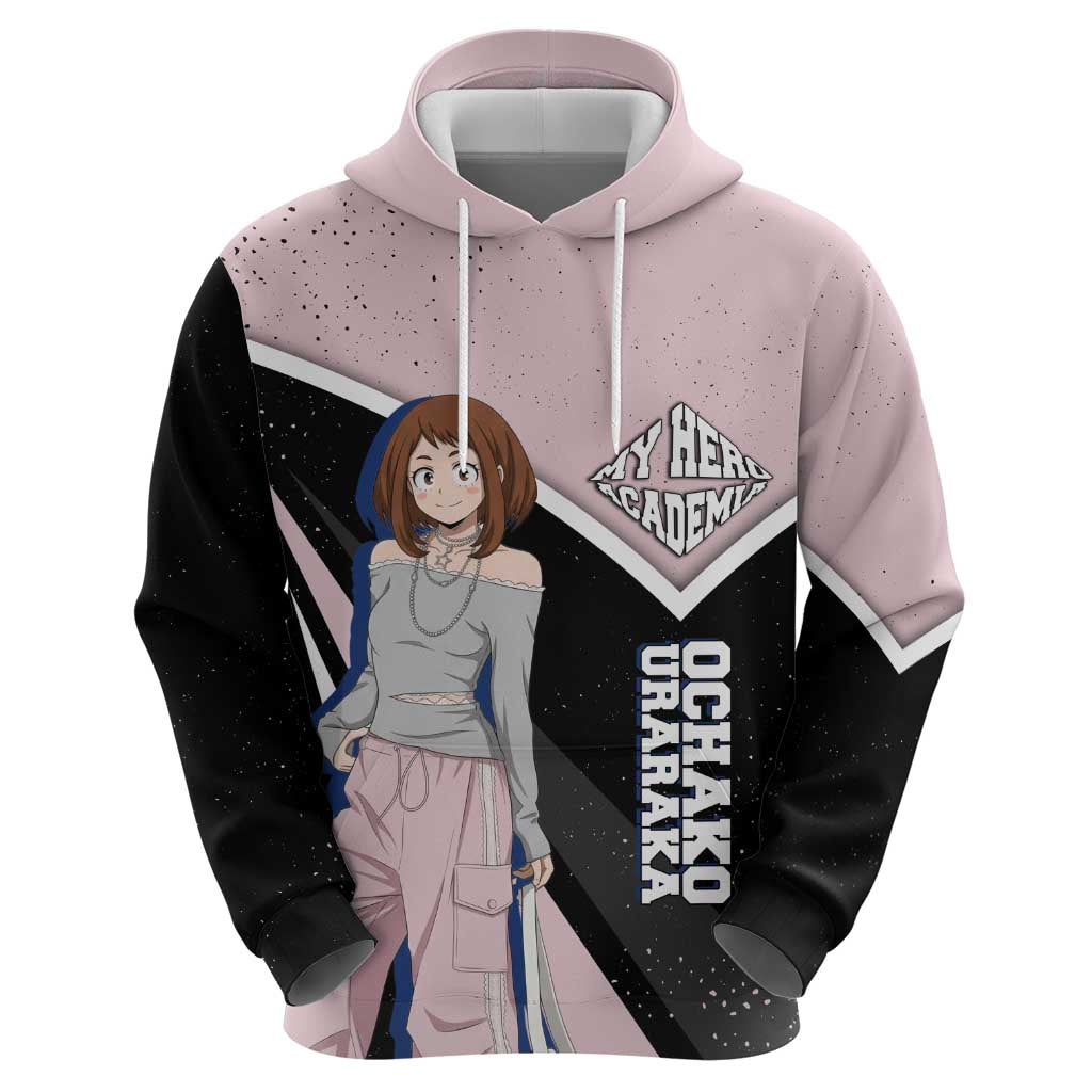 Ochako Uraraka My Hero Academia Zip Hoodie Anime Grunge Splatter Graphic Style