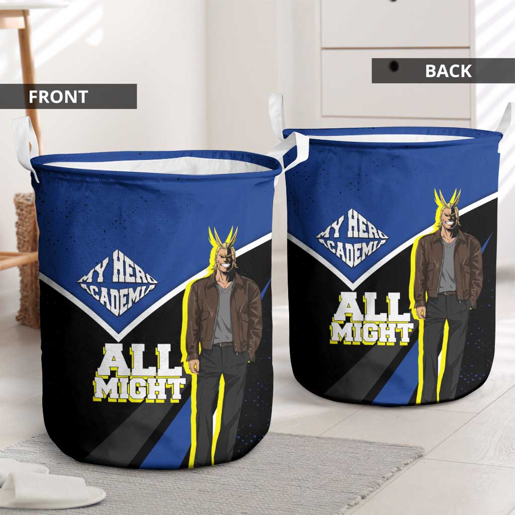 All Might My Hero Academia Laundry Basket Anime Grunge Splatter Graphic Style