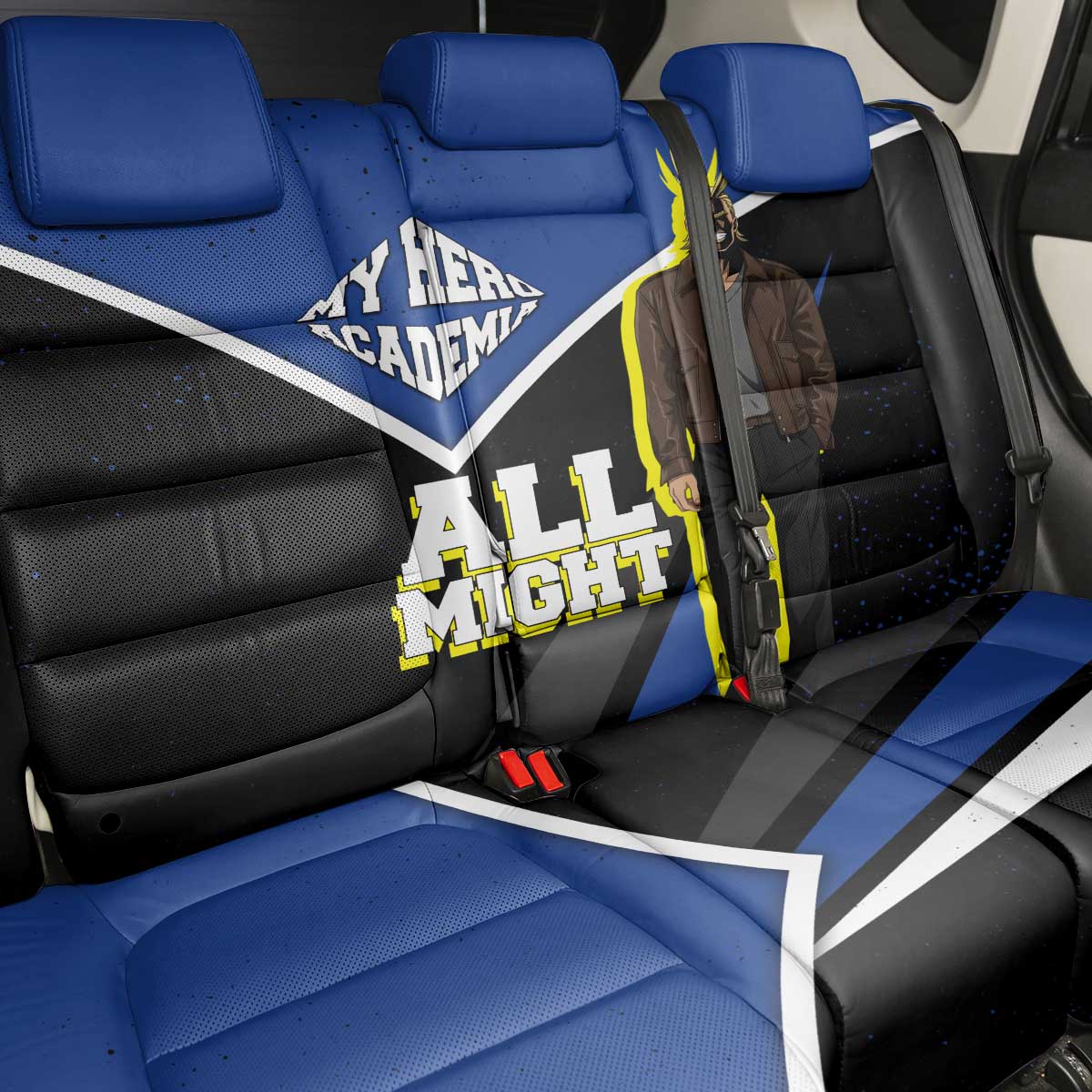 All Might My Hero Academia Back Car Seat Cover Anime Grunge Splatter Graphic Style