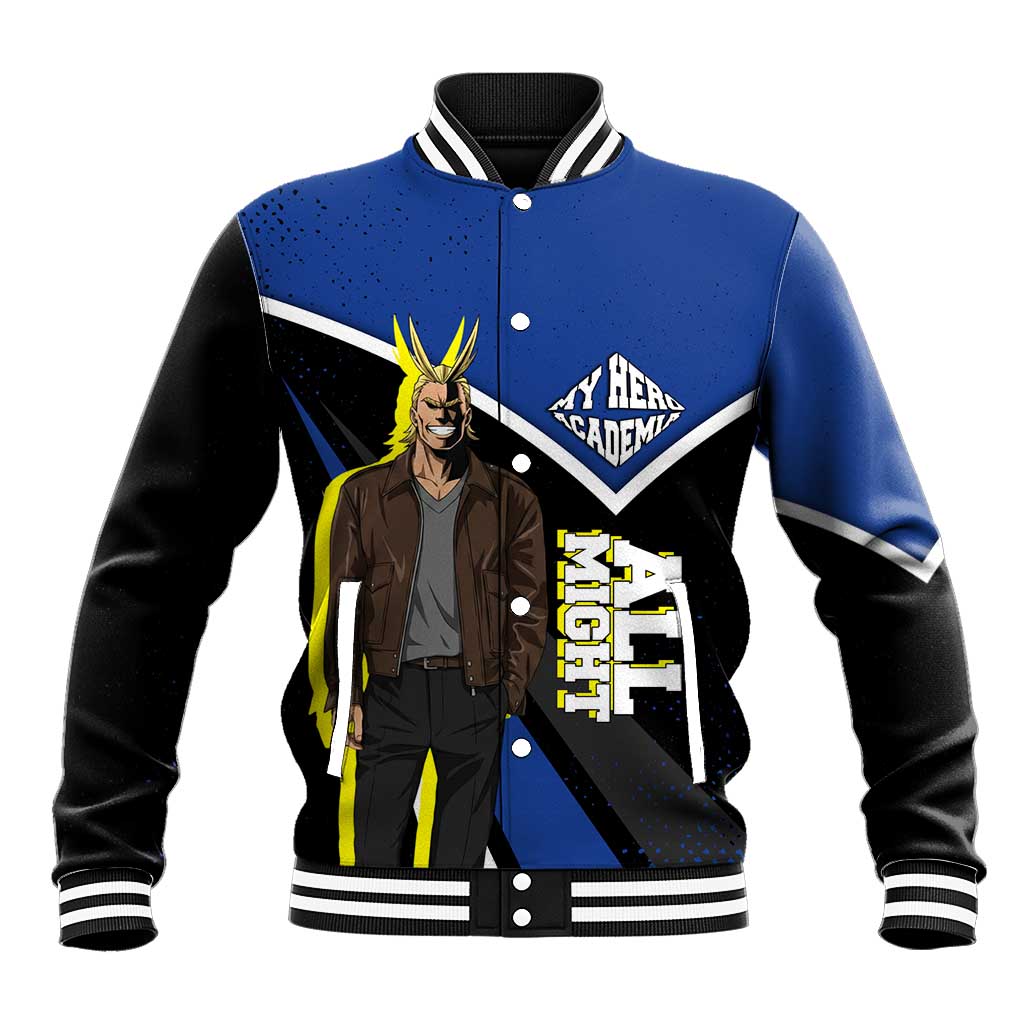 All Might My Hero Academia Baseball Jacket Anime Grunge Splatter Graphic Style