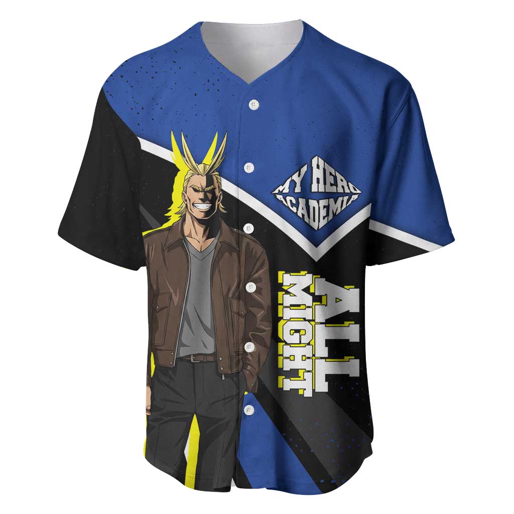 All Might My Hero Academia Baseball Jersey Anime Grunge Splatter Graphic Style